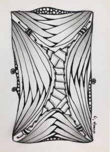 Zentangle met de tangle betweed